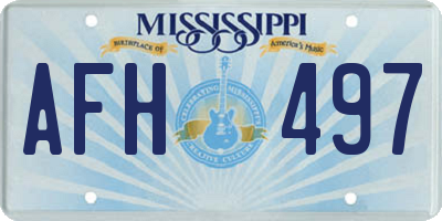 MS license plate AFH497