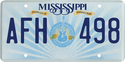 MS license plate AFH498