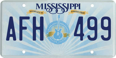 MS license plate AFH499