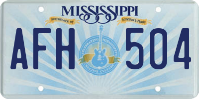MS license plate AFH504