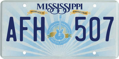 MS license plate AFH507