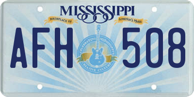 MS license plate AFH508