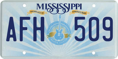 MS license plate AFH509