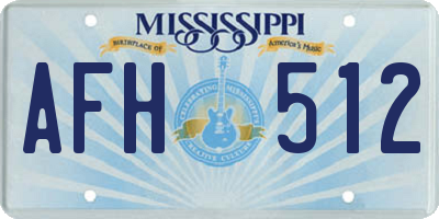 MS license plate AFH512