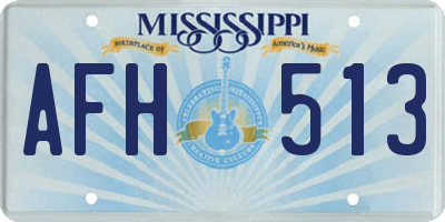 MS license plate AFH513