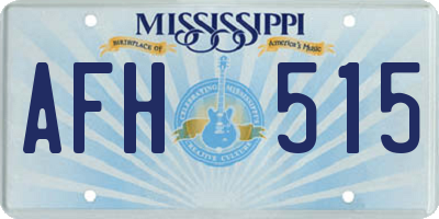 MS license plate AFH515