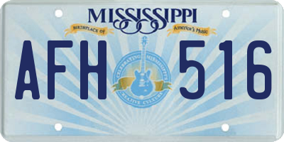 MS license plate AFH516