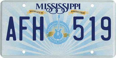 MS license plate AFH519