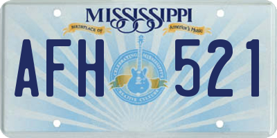 MS license plate AFH521