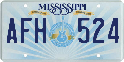 MS license plate AFH524
