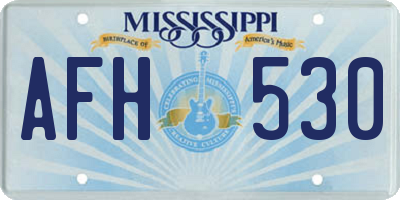MS license plate AFH530