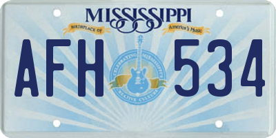 MS license plate AFH534
