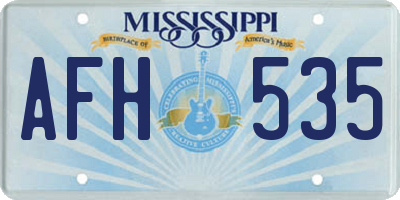 MS license plate AFH535