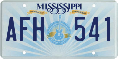 MS license plate AFH541