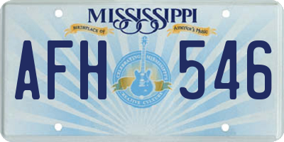 MS license plate AFH546