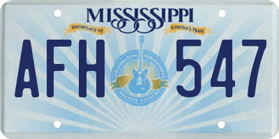 MS license plate AFH547