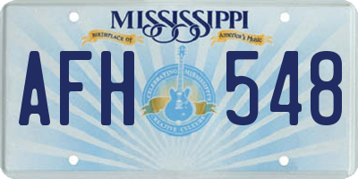 MS license plate AFH548