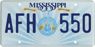 MS license plate AFH550