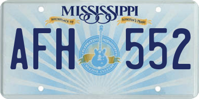 MS license plate AFH552