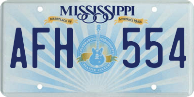MS license plate AFH554