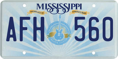 MS license plate AFH560