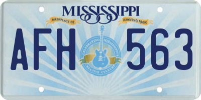 MS license plate AFH563