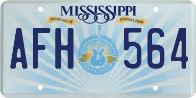 MS license plate AFH564