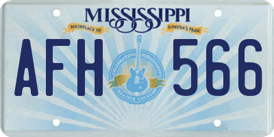 MS license plate AFH566