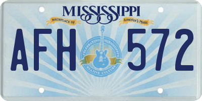 MS license plate AFH572