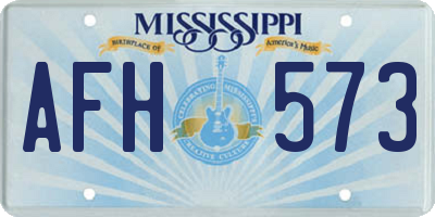MS license plate AFH573