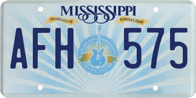 MS license plate AFH575