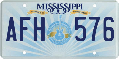 MS license plate AFH576