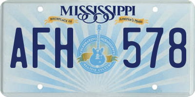 MS license plate AFH578