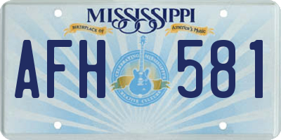 MS license plate AFH581