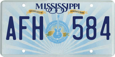 MS license plate AFH584