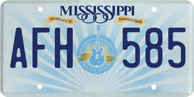 MS license plate AFH585