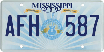 MS license plate AFH587