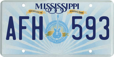 MS license plate AFH593