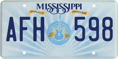 MS license plate AFH598