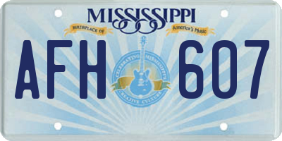 MS license plate AFH607