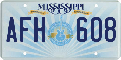 MS license plate AFH608