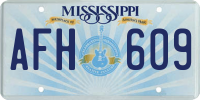 MS license plate AFH609