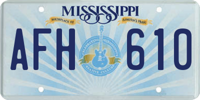 MS license plate AFH610