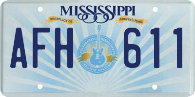 MS license plate AFH611
