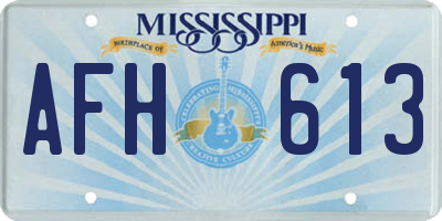 MS license plate AFH613