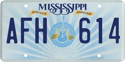 MS license plate AFH614