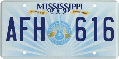MS license plate AFH616