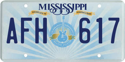 MS license plate AFH617