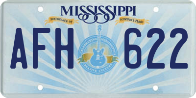MS license plate AFH622