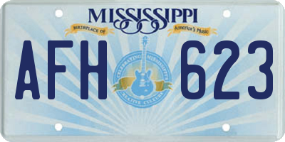 MS license plate AFH623